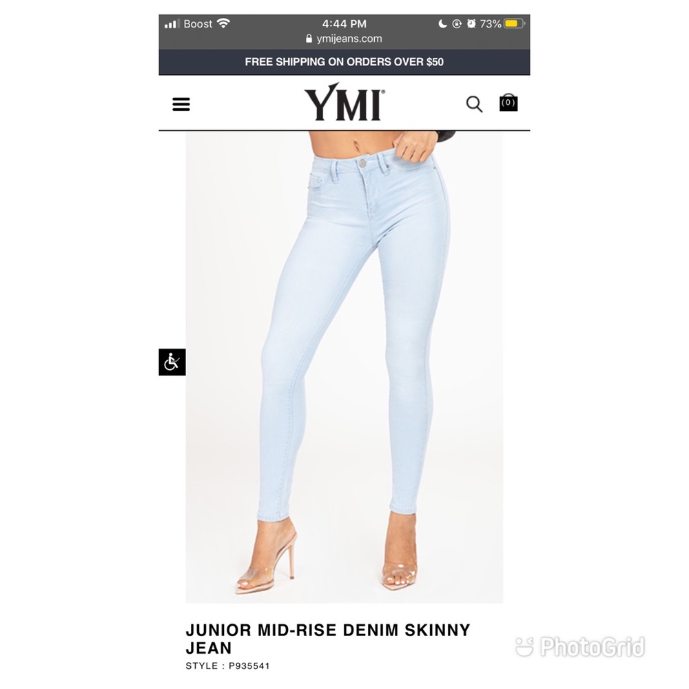 YMI Midrise Skinny Jeans Light Blue Wash